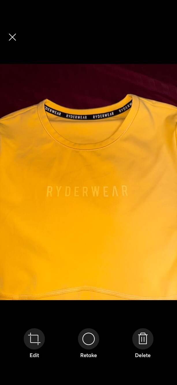 Ryderwear Long Sleeve Crop Top Yellow